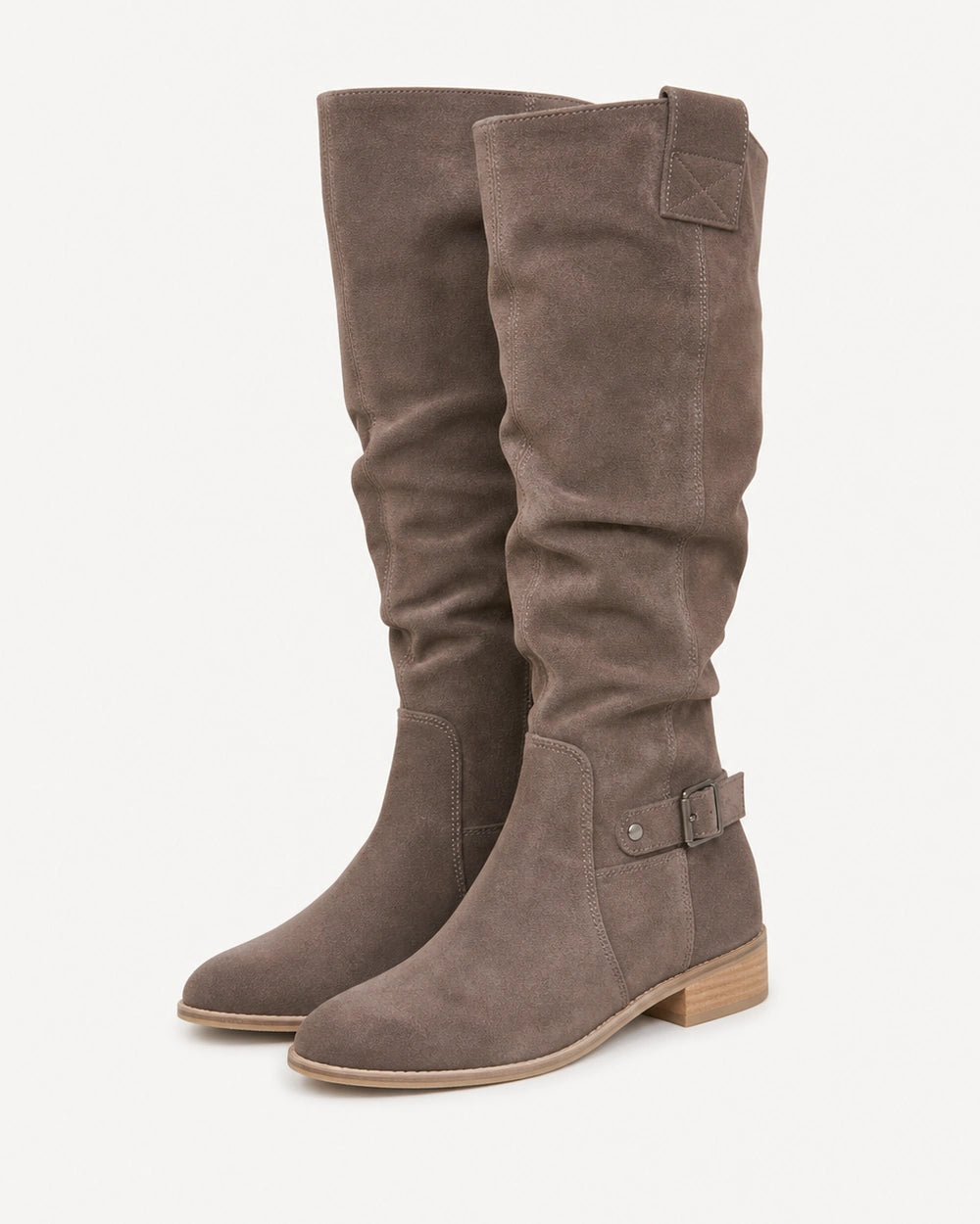 Momount Women Valeria Knee-High Boots – Soft Slouch, Low Block Heel, brown, variant hero.