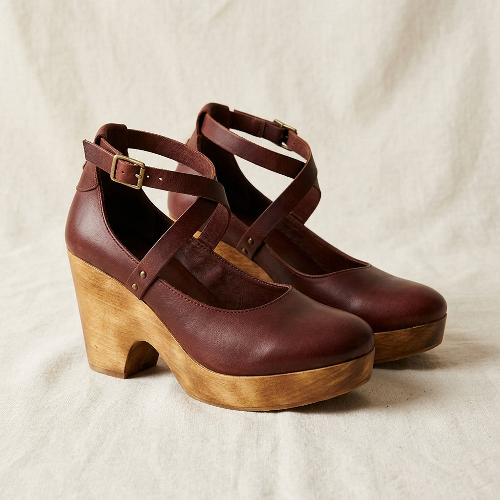 Momount Clog Wedge Sandals - brown_pack