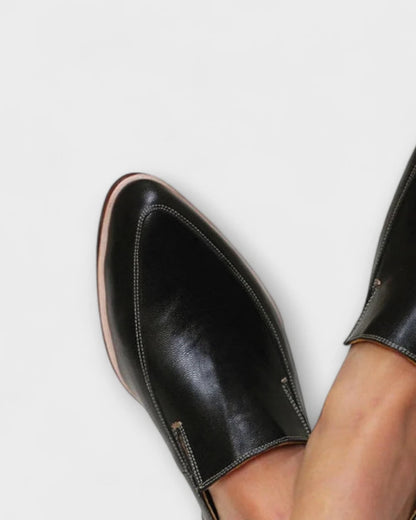Momount Women Pointed-Toe Loafers – Leather Slip-On Soft Flat Minimalist — pointed-toe-loafers-leather-slip-on-soft-flat-minimalist-black-06-detail.webp