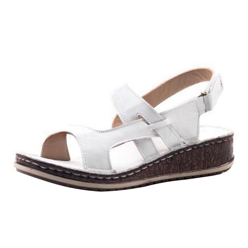 Momount kile-sandaler dame – brun læder med peep-toe og slingback til sommer