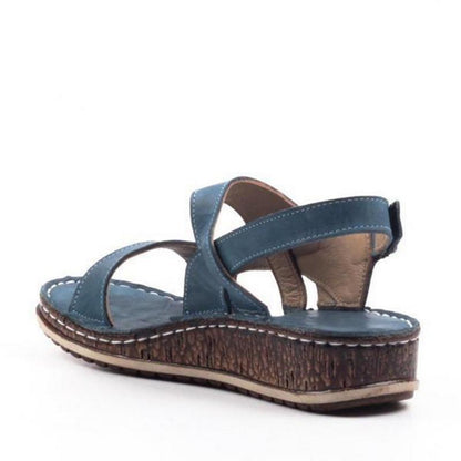 Momount kile-sandaler dame – brun læder med peep-toe og slingback til sommer