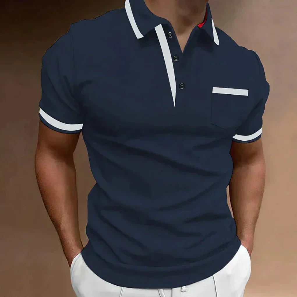 Momount herrepoloshirt – kontrastkanter og brystlomme i klassisk look