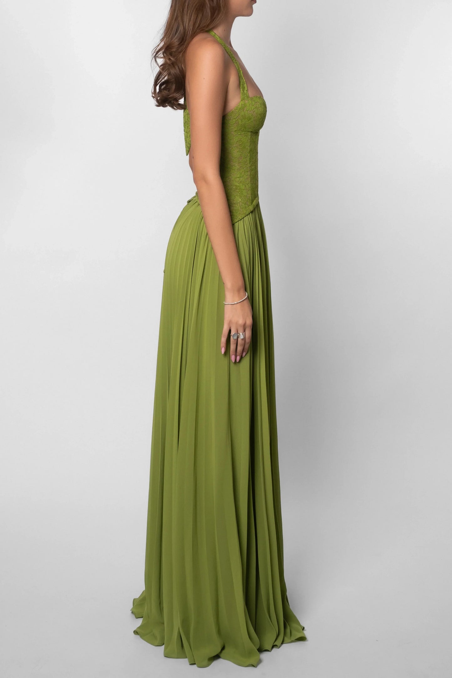 Cosima | Elegant Satin One Shoulder Cape Sleeveless Evening Maxi Dress