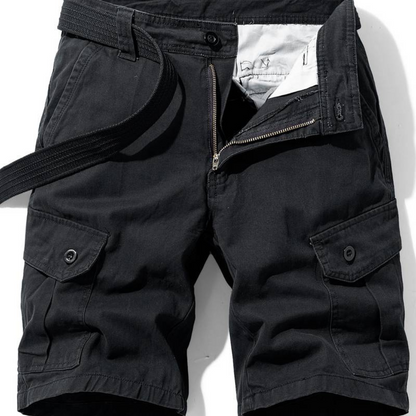Klassiske herrecargoshorts – Bomuld med knaplukning og klaplommer