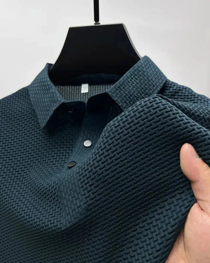Momount Uomo Polo in Maglia Waffle – Texturizzata Manica Corta Casual