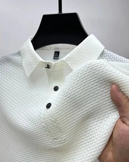 Momount Uomo Polo in Maglia Waffle – Texturizzata Manica Corta Casual